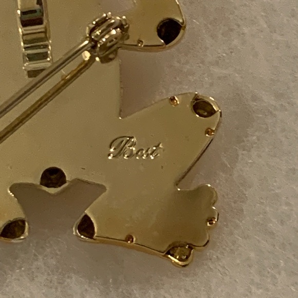 FROG BROOCH PIN BEST GOLD TONED VINTAGE - Picture 5 of 8